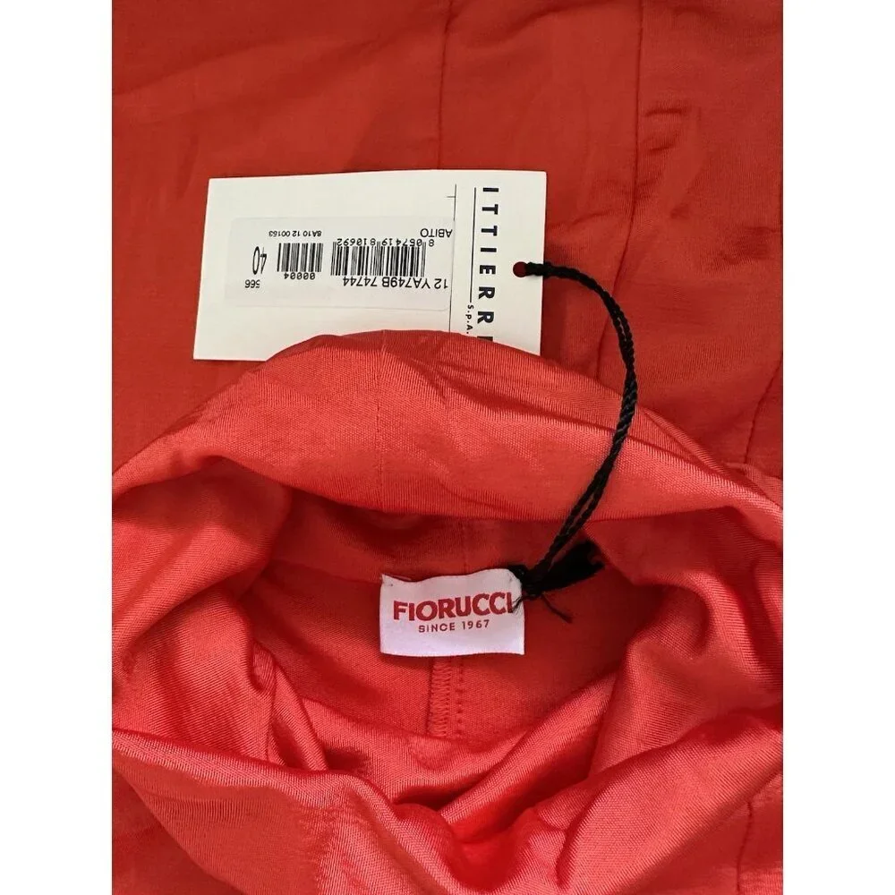 Fiorucci Bodycon Dress Turtleneck Long Sleeve Mini Dress Red Size EU 40 US 6 NWT
